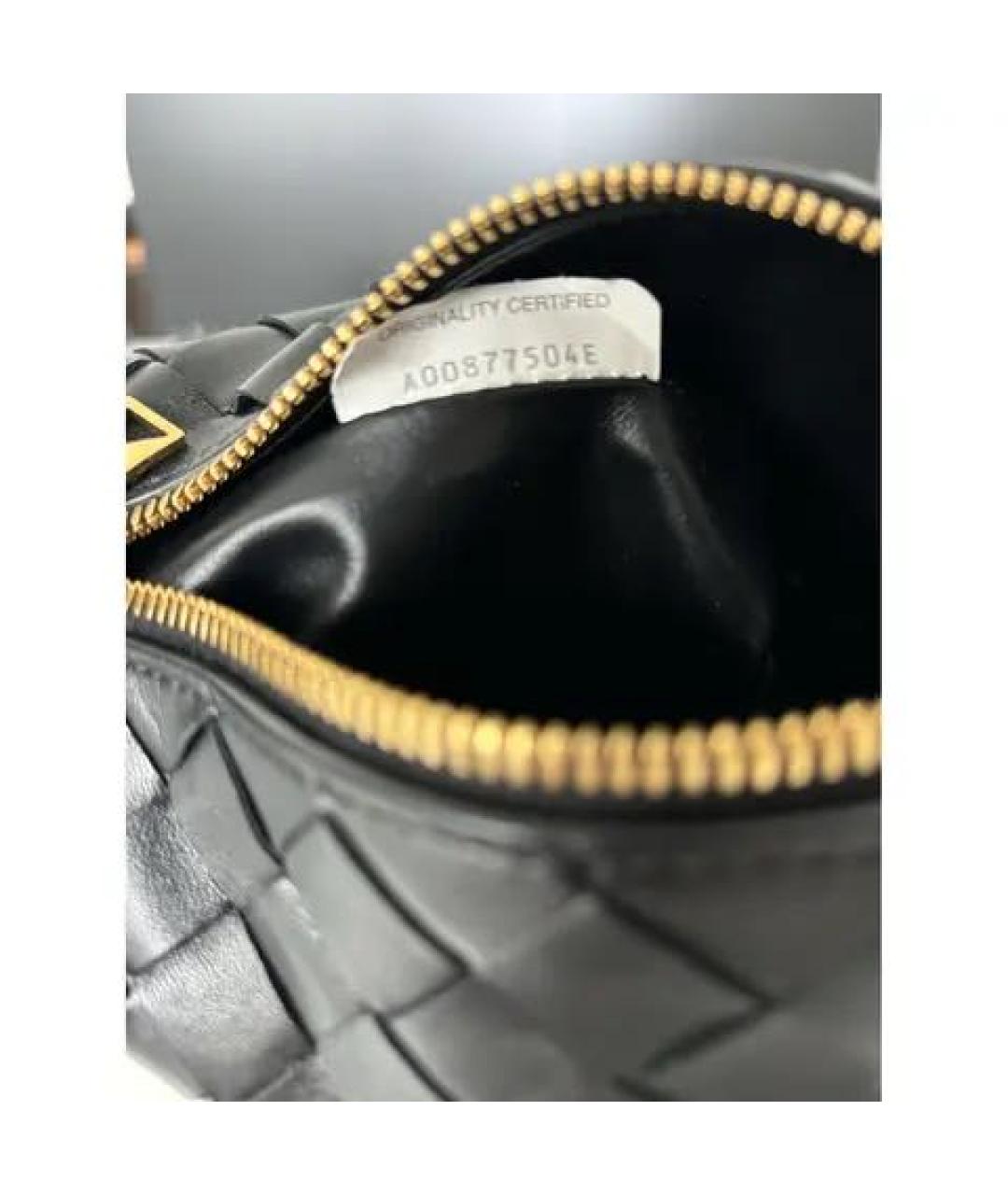 BOTTEGA VENETA Черная кожаная сумка с короткими ручками, фото 8