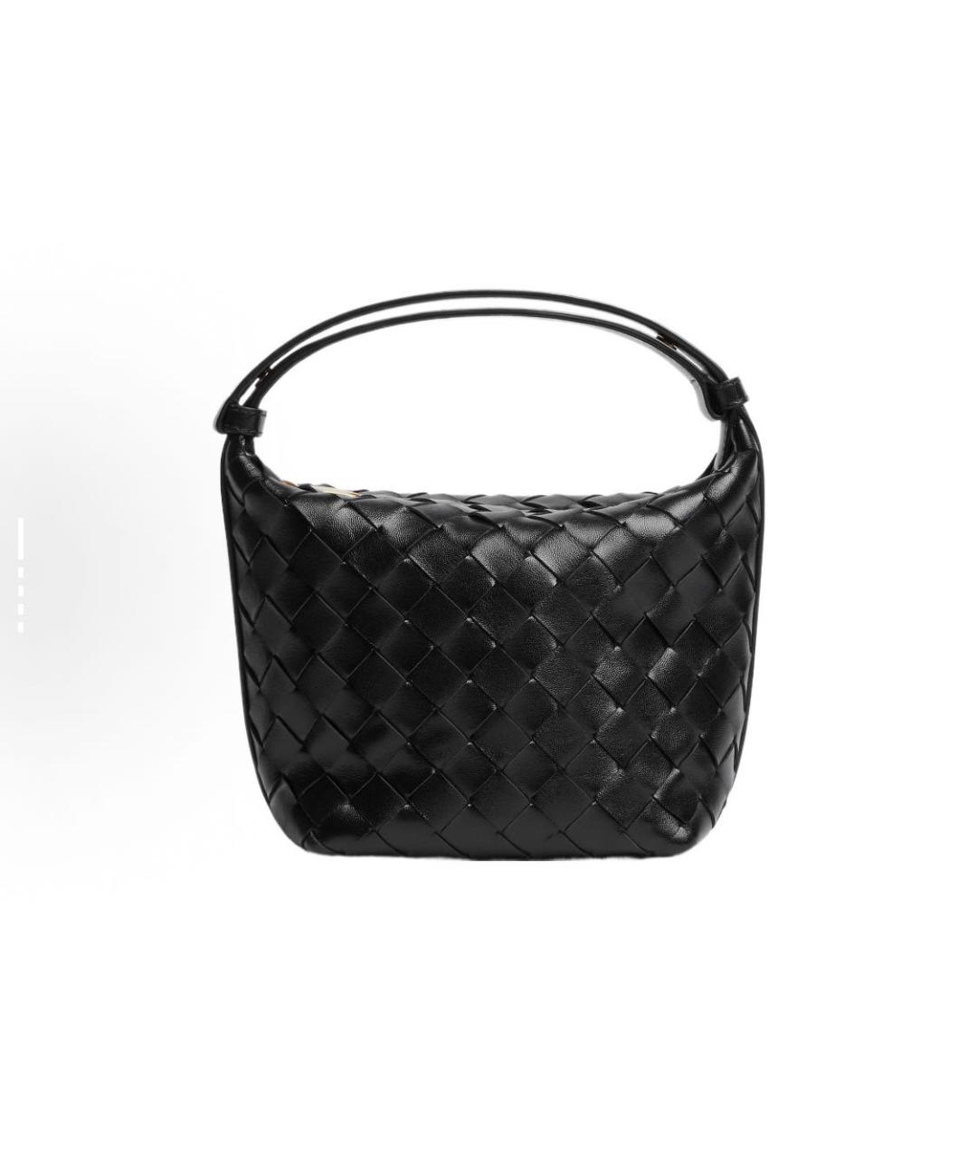 BOTTEGA VENETA Черная кожаная сумка с короткими ручками, фото 9