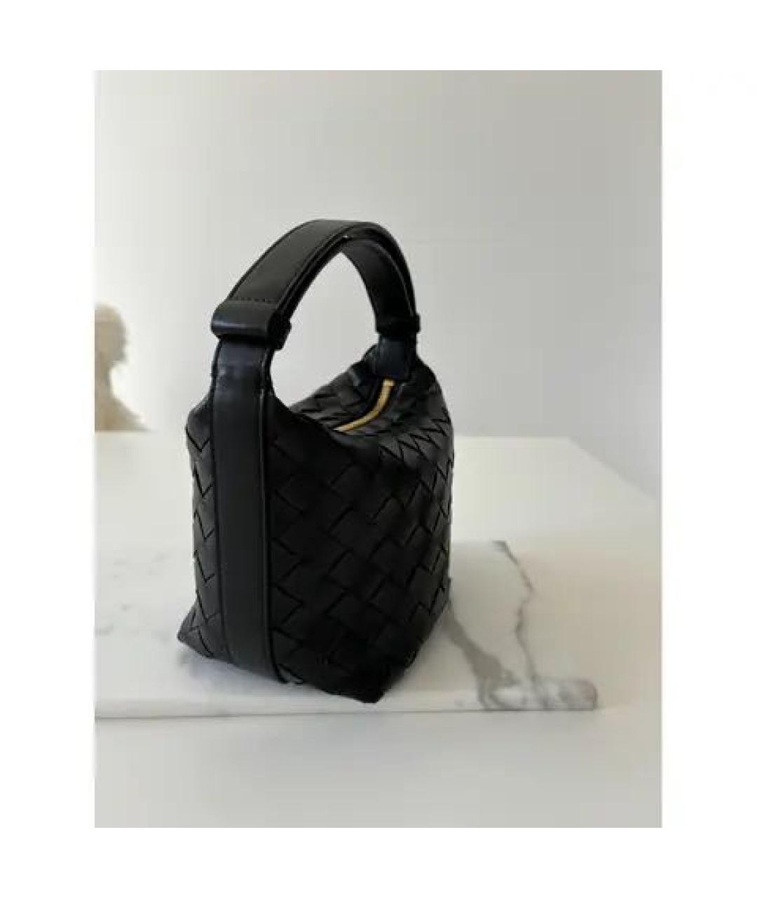 BOTTEGA VENETA Черная кожаная сумка с короткими ручками, фото 2