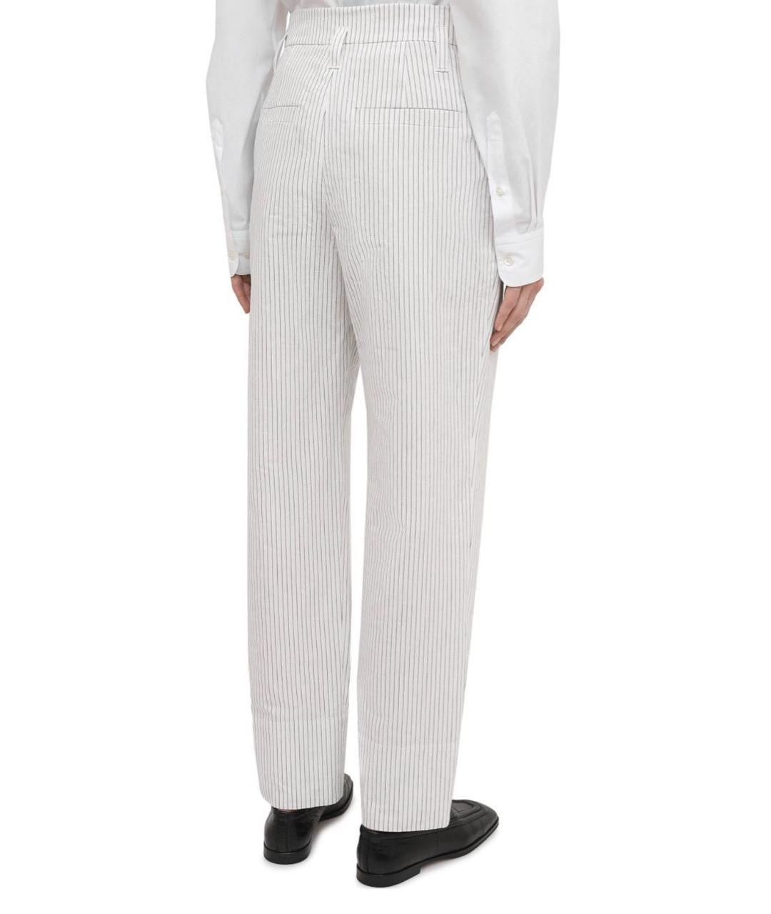 BRUNELLO CUCINELLI Белые хлопковые брюки широкие, фото 3