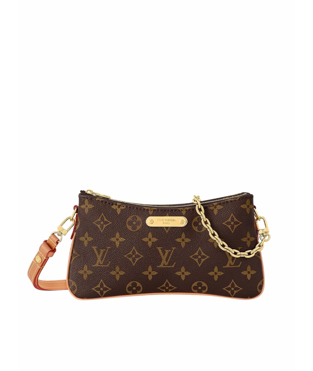 LOUIS VUITTON Коричневая кожаная сумка через плечо, фото 5