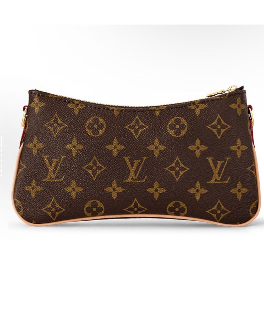 LOUIS VUITTON Коричневая кожаная сумка через плечо, фото 3