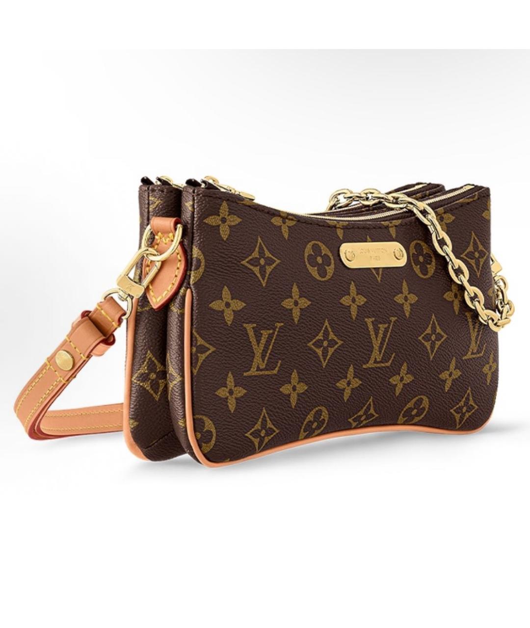 LOUIS VUITTON Коричневая кожаная сумка через плечо, фото 2