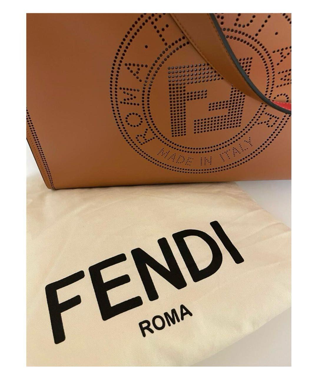 FENDI Оранжевая кожаная сумка через плечо, фото 2