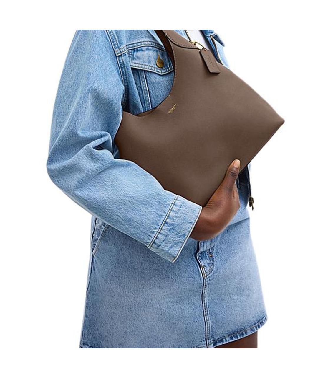 COACH Коричневая сумка через плечо, фото 5