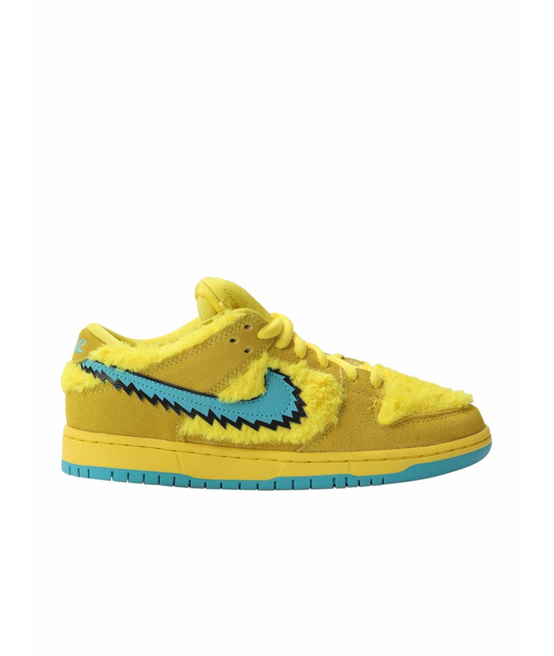 NIKE Желтые текстильные низкие кроссовки / кеды, фото 1