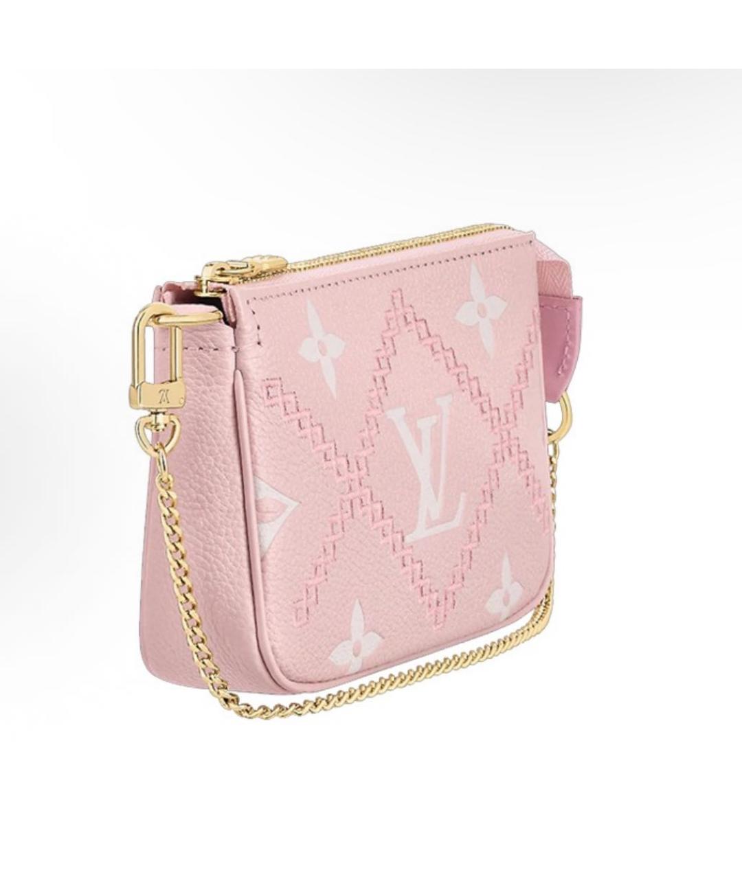 LOUIS VUITTON Розовая кожаная сумка через плечо, фото 3