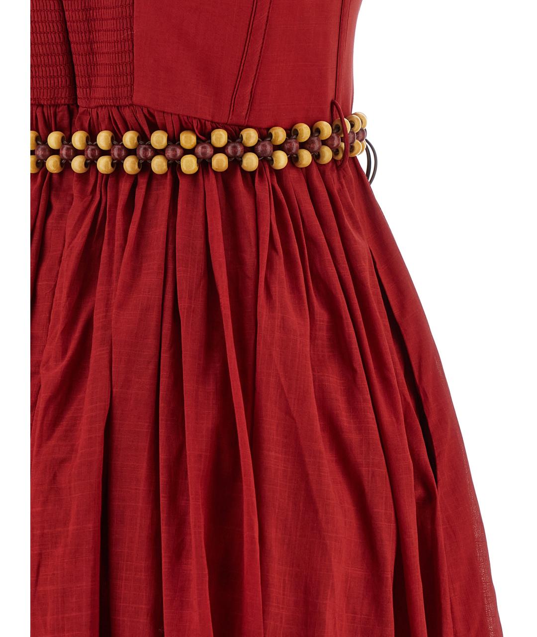 ZIMMERMANN Красная хлопковая юбка миди, фото 4