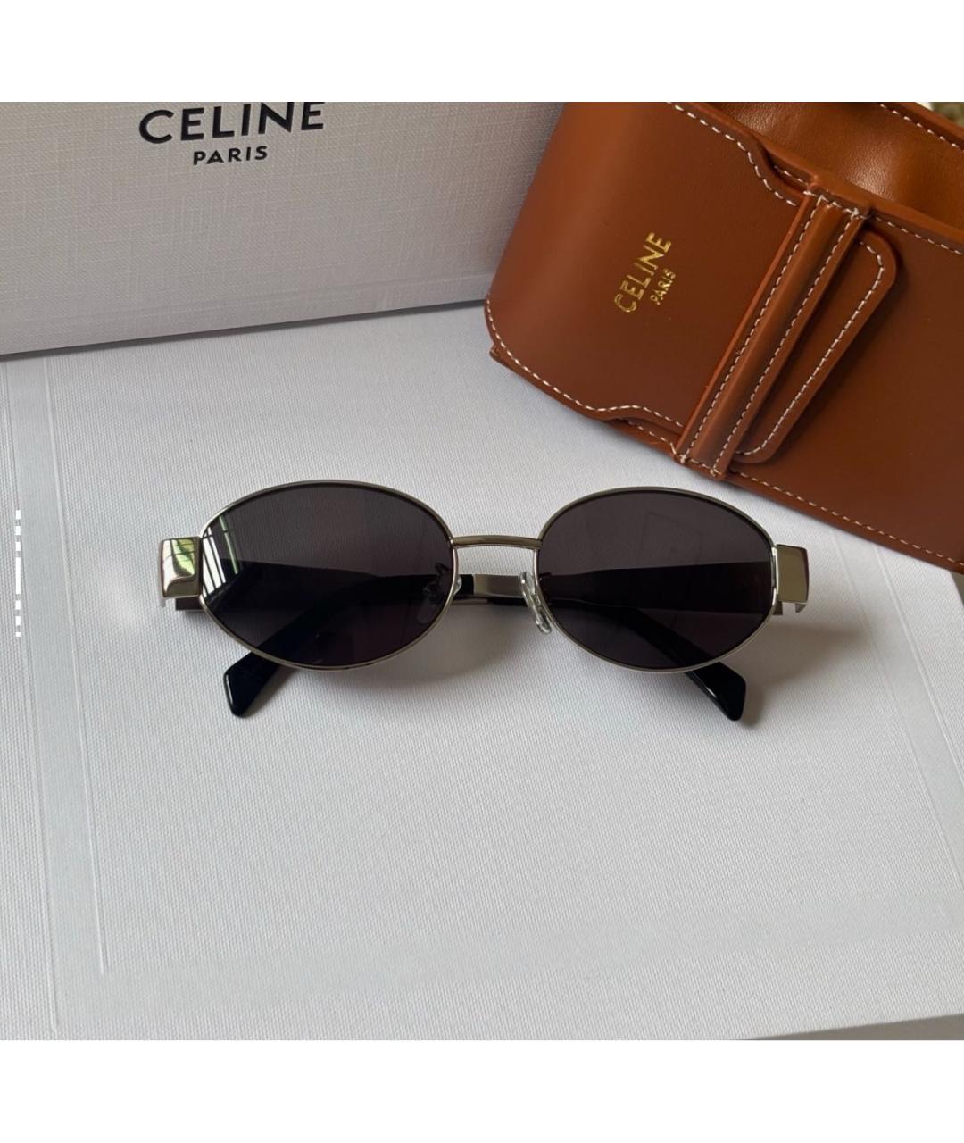 CELINE Серебряные металлические солнцезащитные очки, фото 4