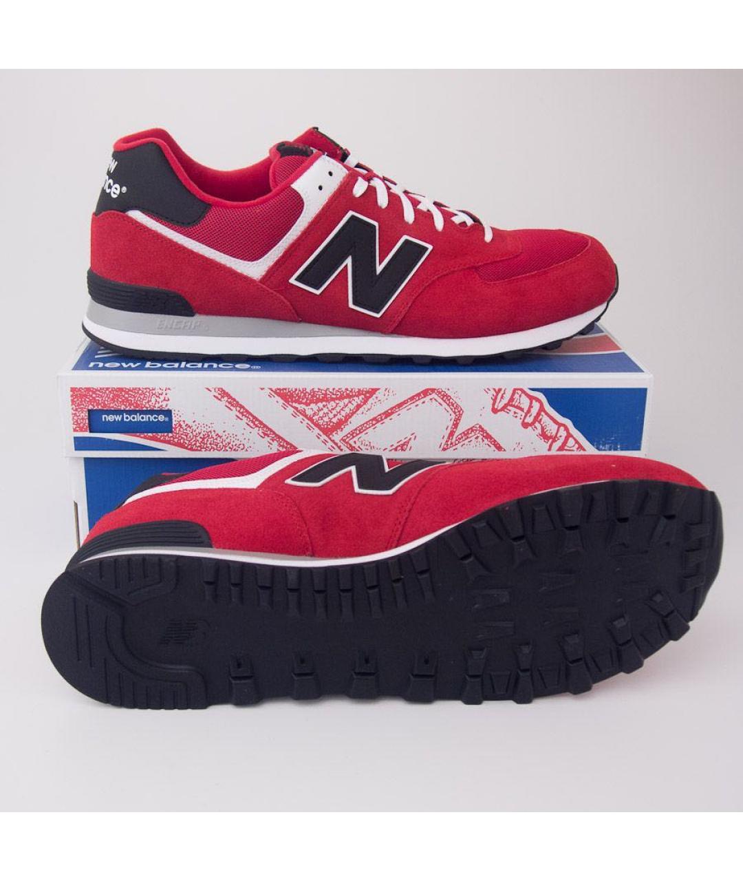NEW BALANCE Красные замшевые низкие кроссовки / кеды, фото 7