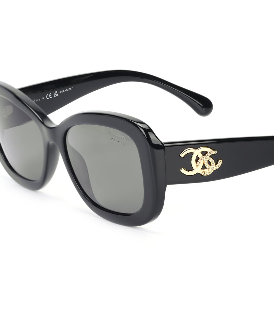 CHANEL Черные пластиковые солнцезащитные очки, фото 5