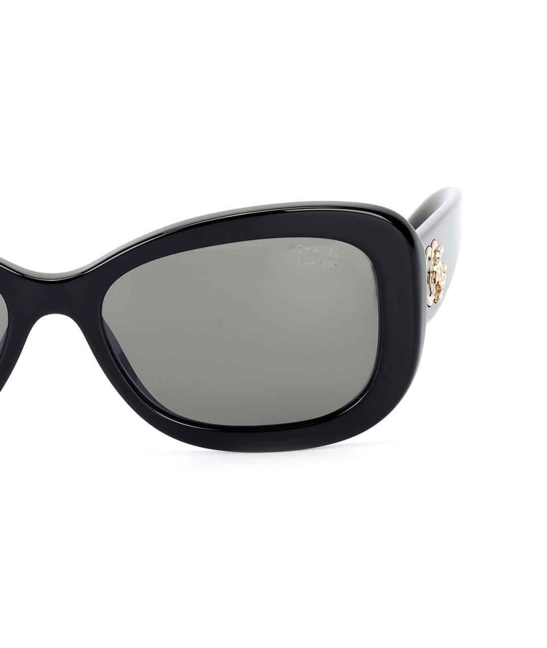 CHANEL Черные пластиковые солнцезащитные очки, фото 4
