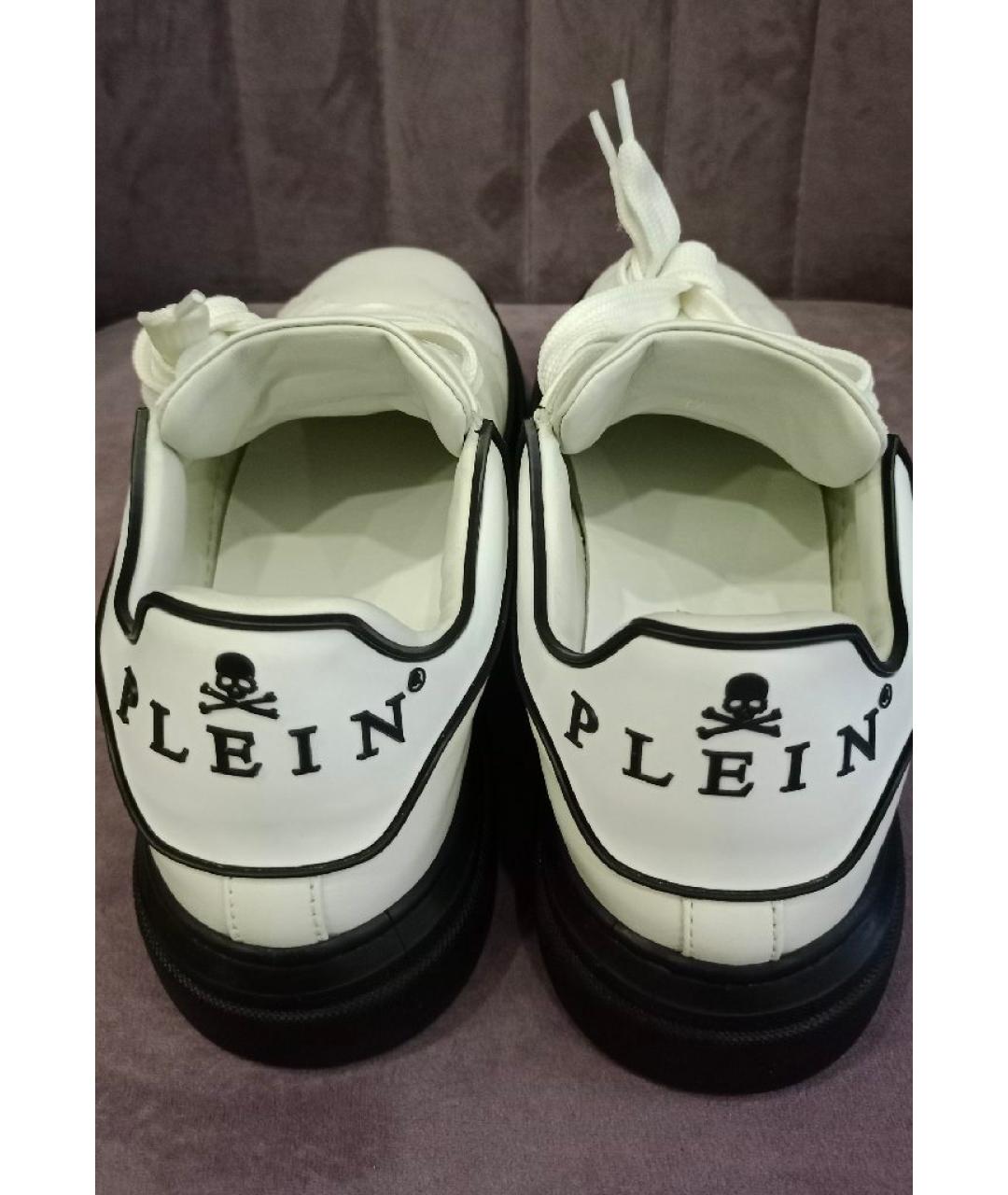PHILIPP PLEIN Белые кожаные кроссовки, фото 8