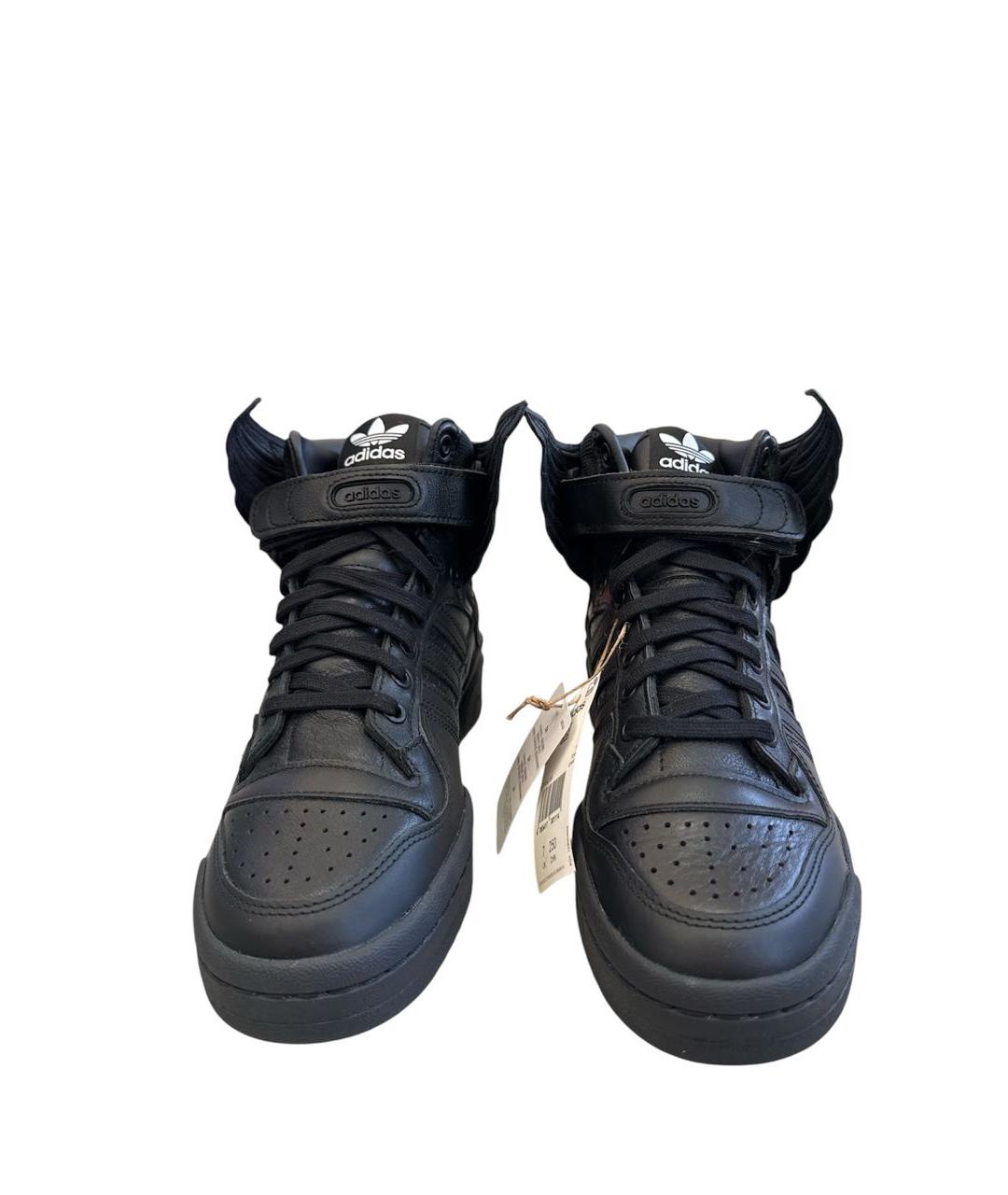 ADIDAS Черные кожаные высокие кроссовки / кеды, фото 3