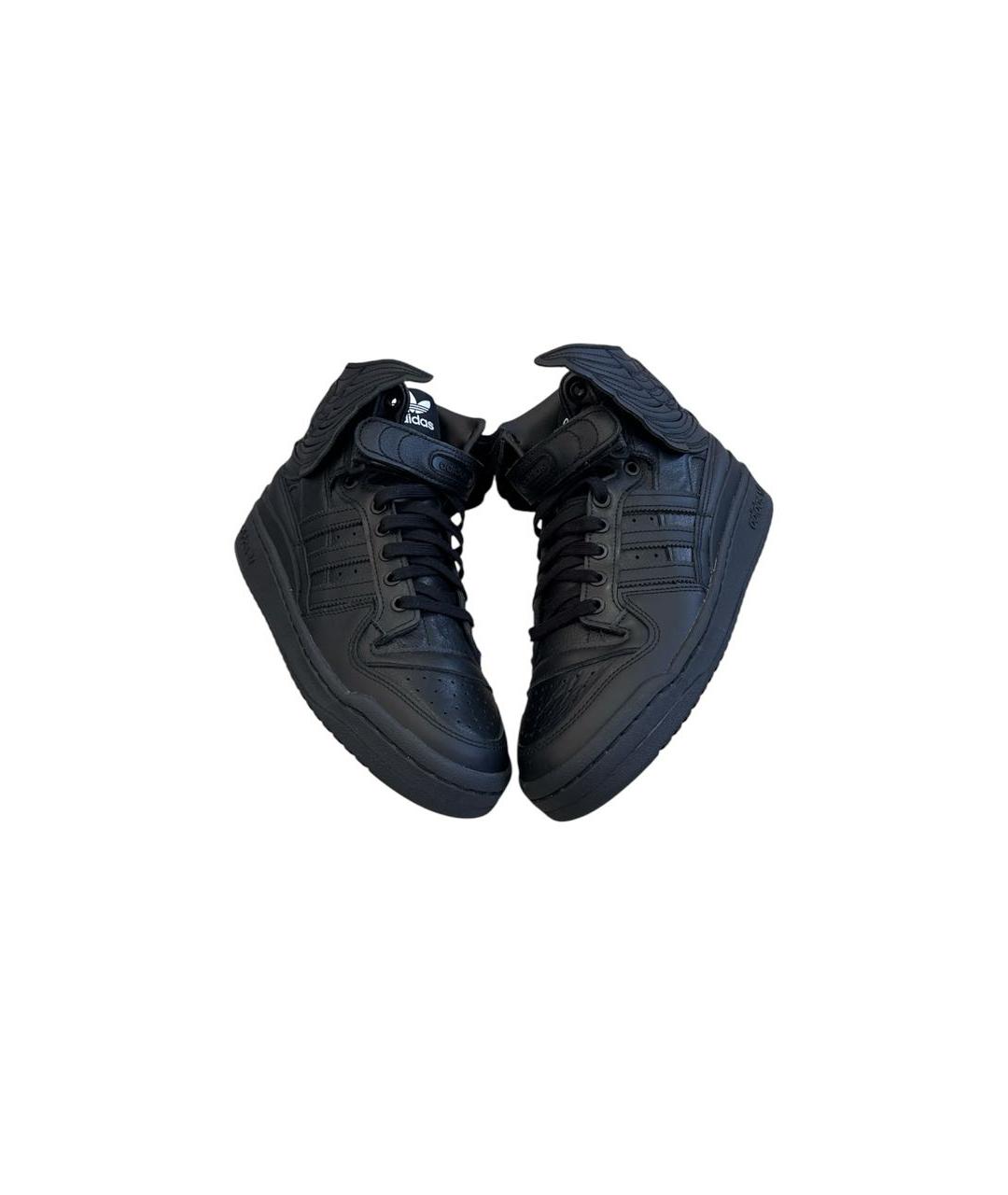 ADIDAS Черные кожаные высокие кроссовки / кеды, фото 5