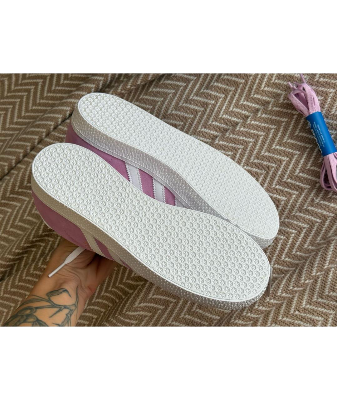 ADIDAS Розовые замшевые кроссовки, фото 8