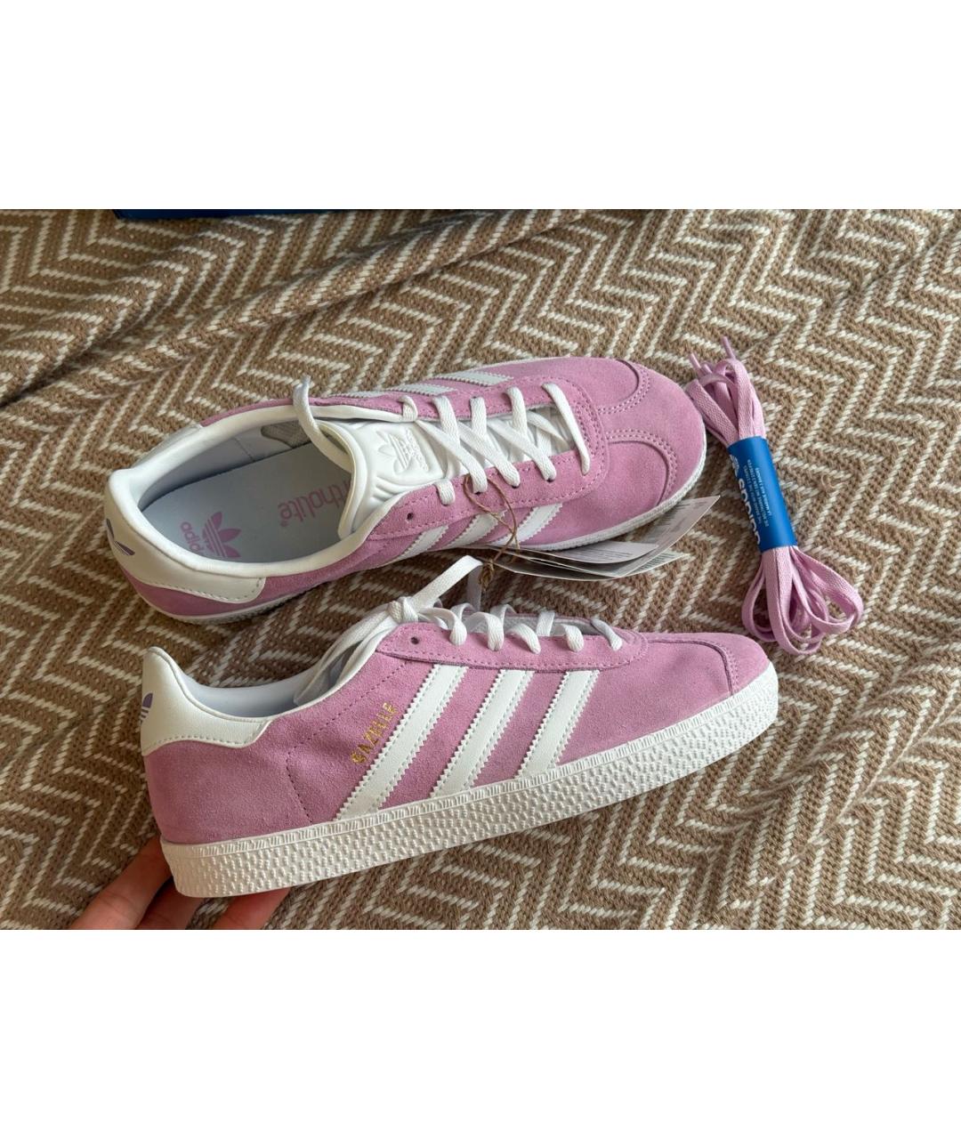 ADIDAS Розовые замшевые кроссовки, фото 2