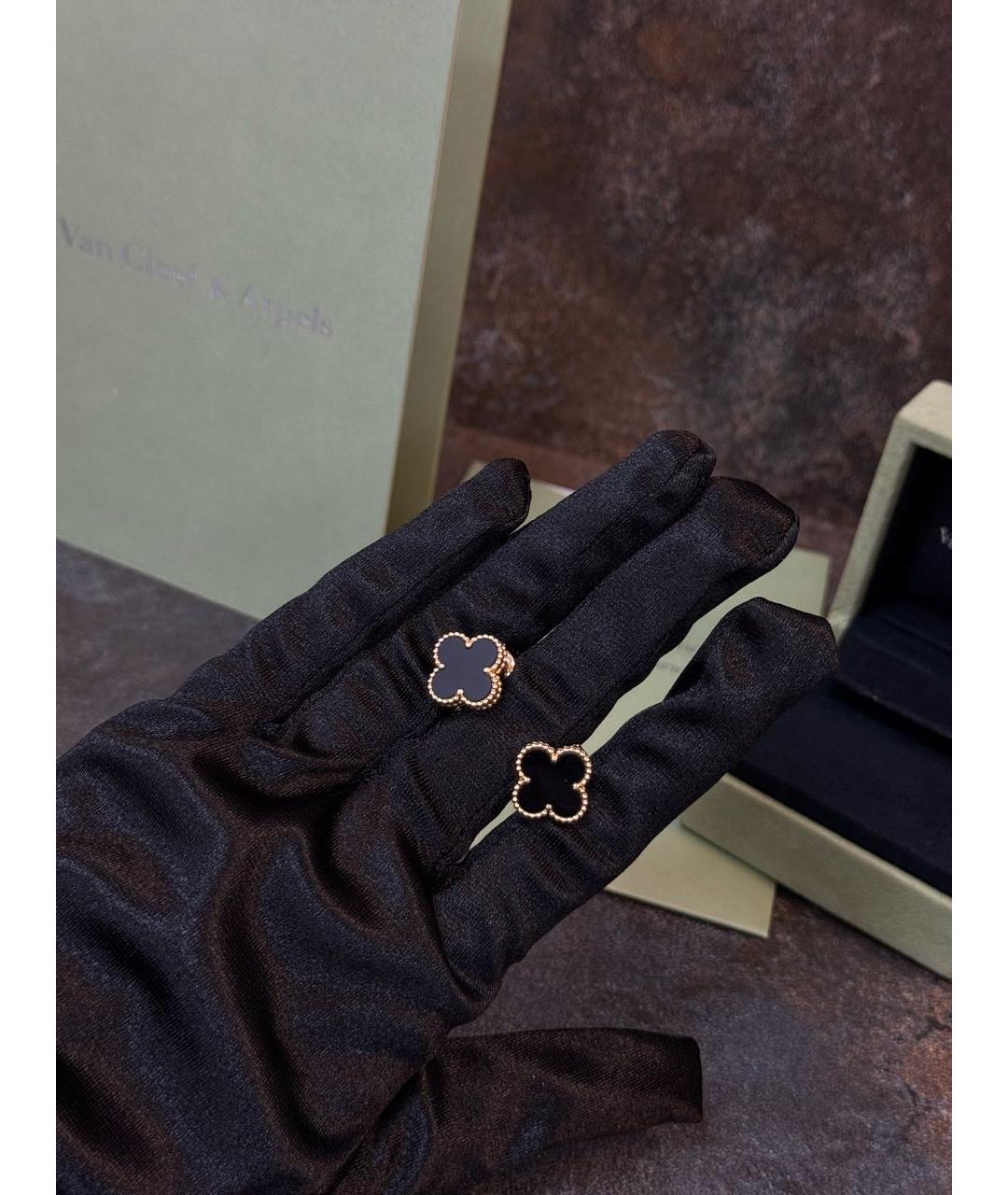 VAN CLEEF & ARPELS Черные серьги из желтого золота, фото 3