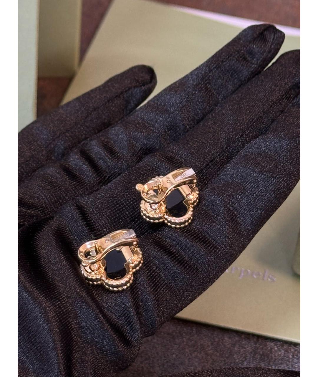 VAN CLEEF & ARPELS Черные серьги из желтого золота, фото 4