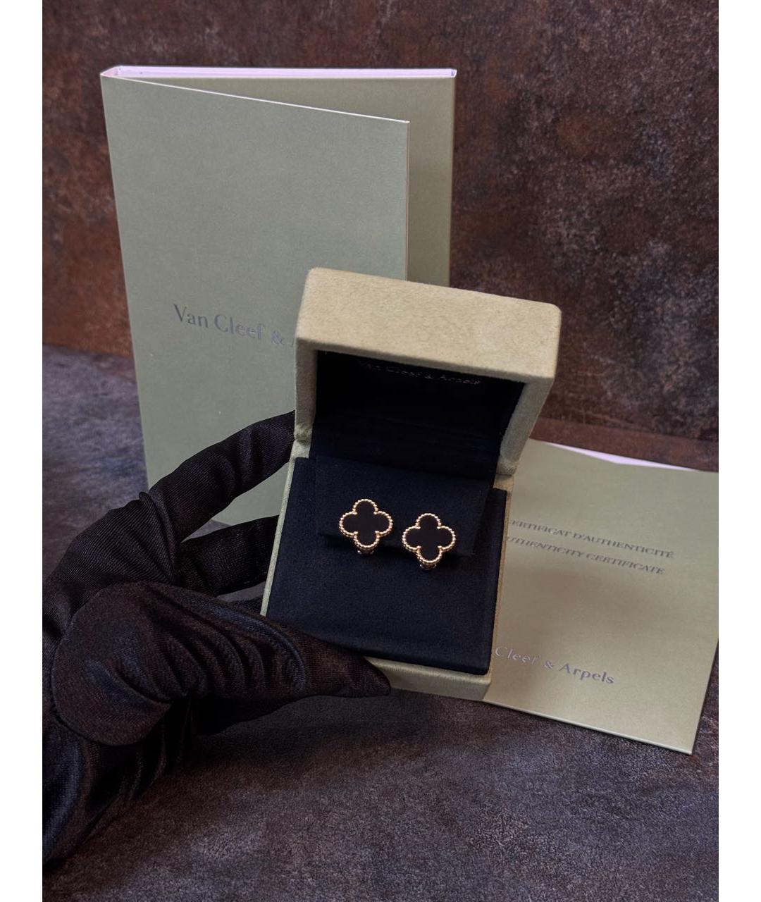 VAN CLEEF & ARPELS Черные серьги из желтого золота, фото 6