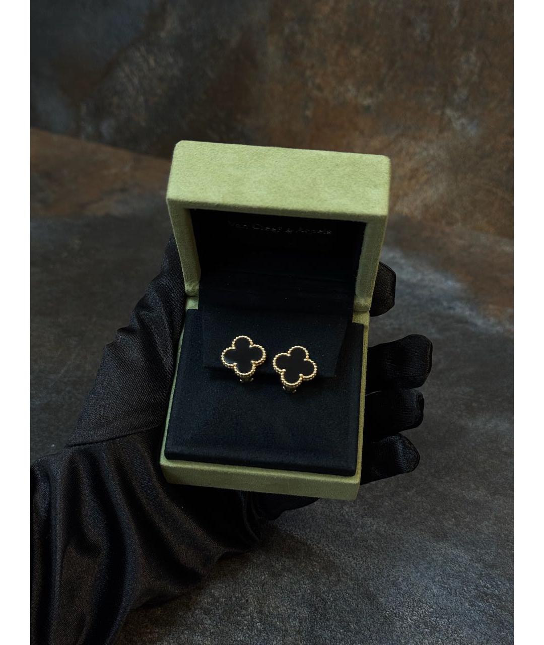 VAN CLEEF & ARPELS Черные серьги из желтого золота, фото 2