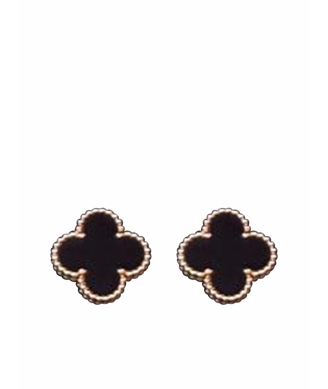 VAN CLEEF & ARPELS Черные серьги из желтого золота, фото 1