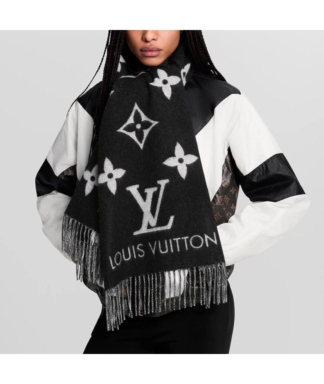 LOUIS VUITTON Черный шарф, фото 2