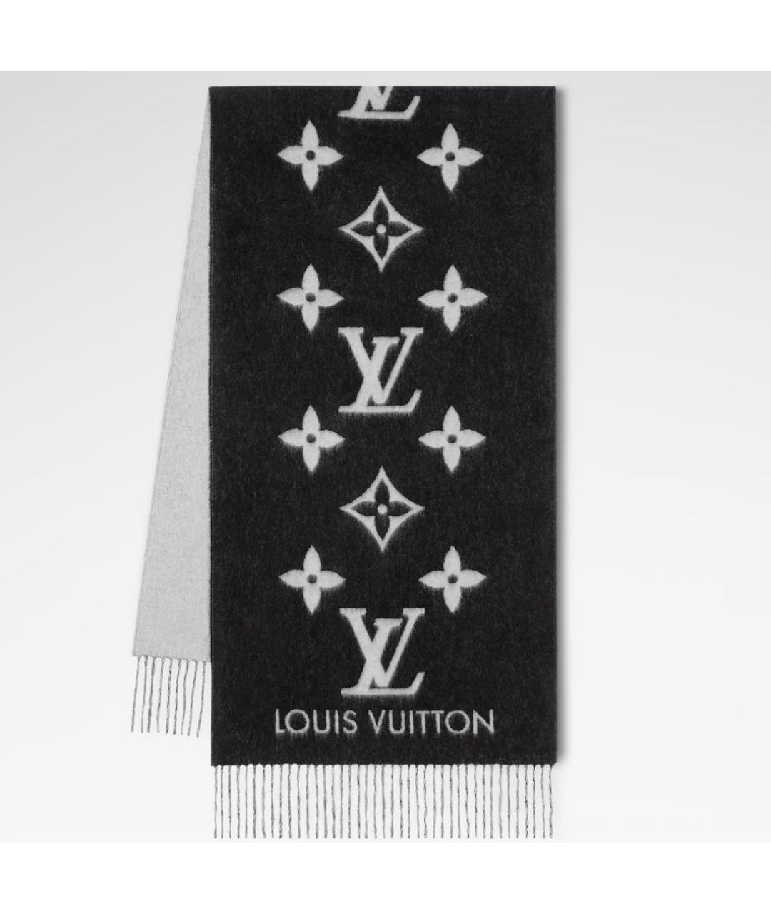 LOUIS VUITTON Черный шарф, фото 4