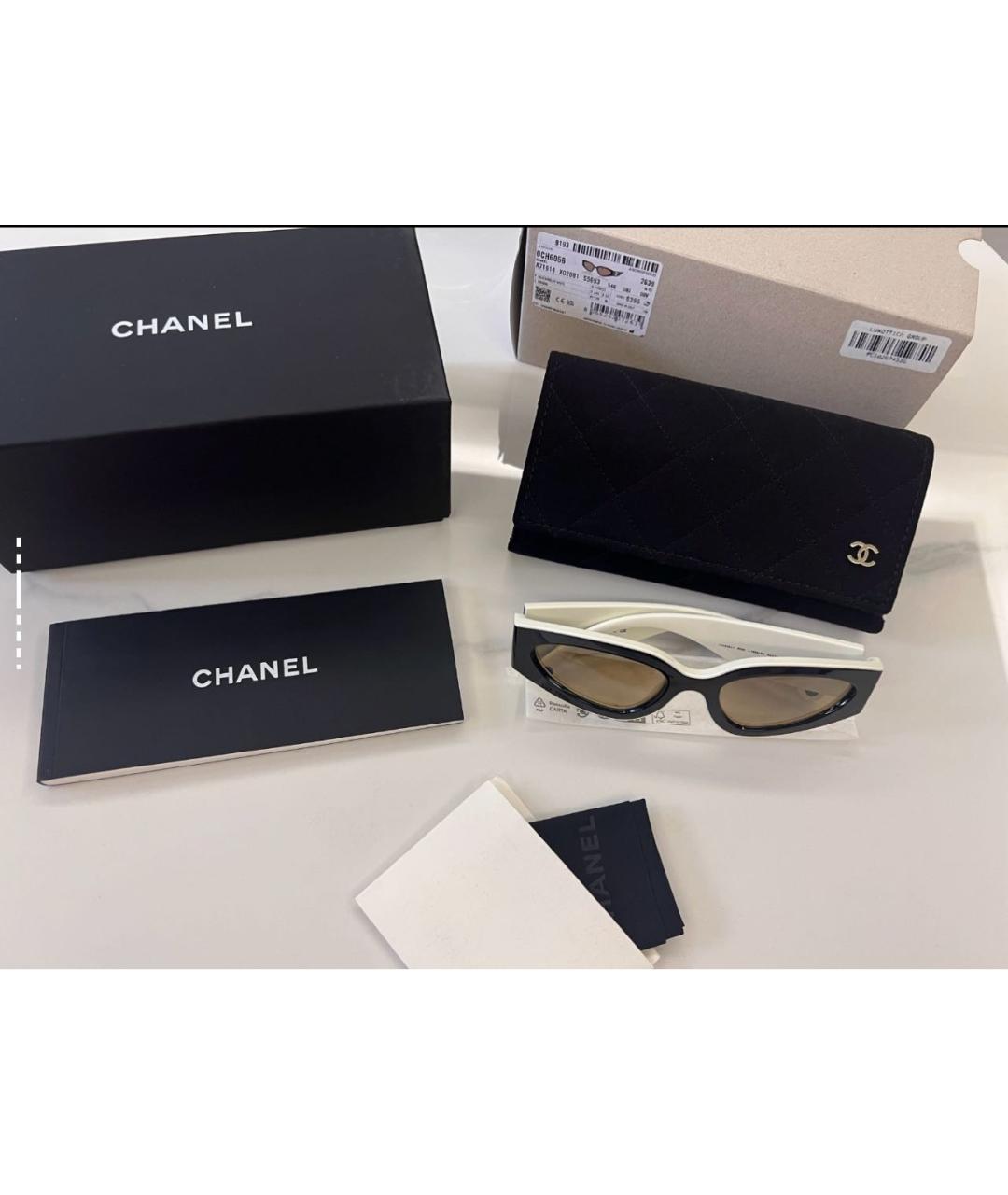 CHANEL Черные пластиковые солнцезащитные очки, фото 5