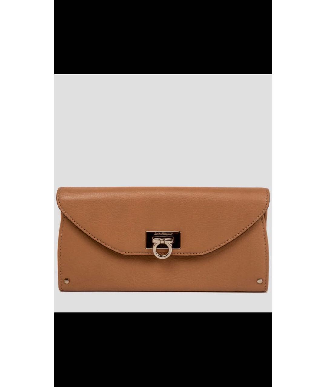 FERRAGAMO Коричневый кожаный кошелек, фото 9