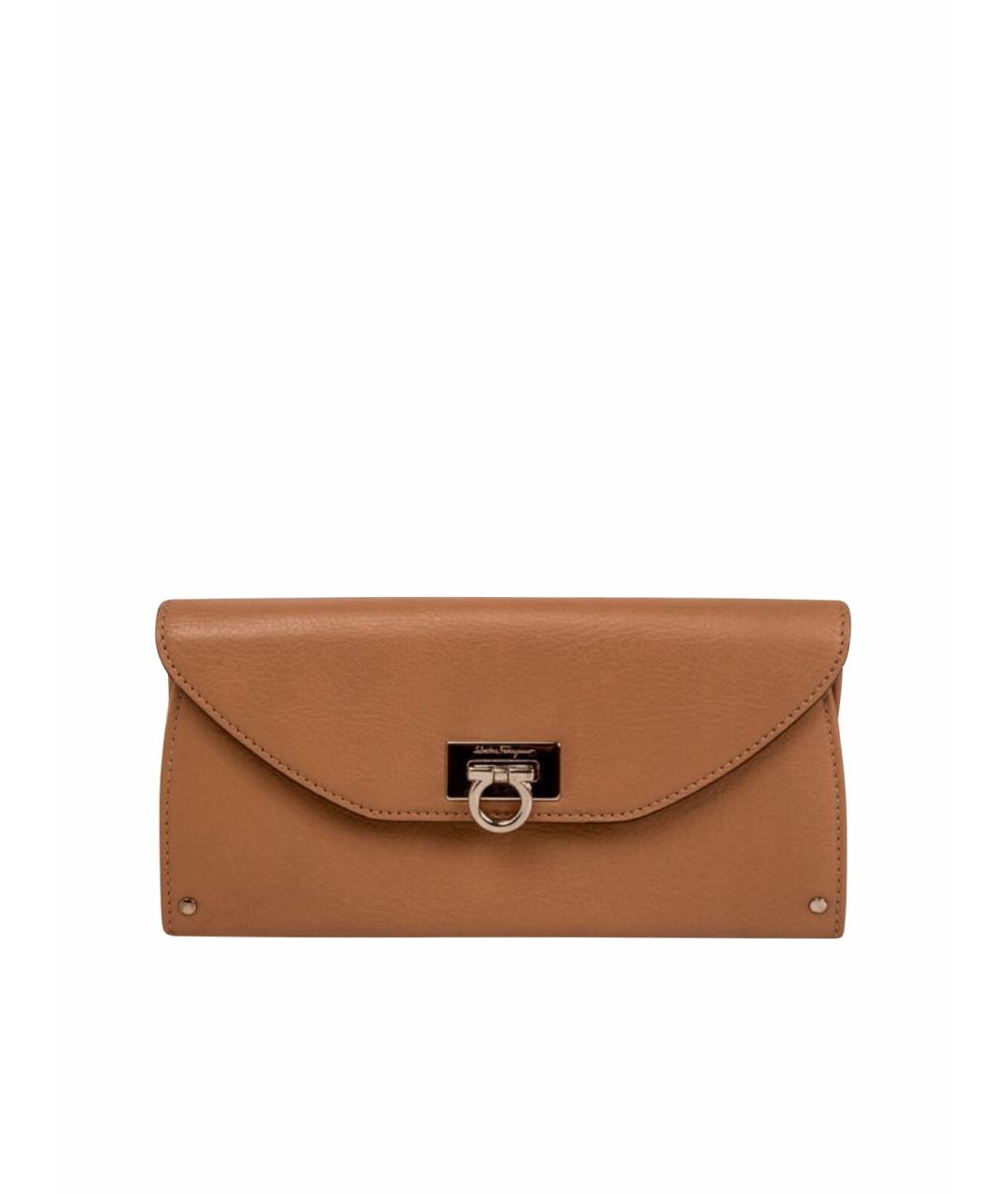 FERRAGAMO Коричневый кожаный кошелек, фото 1