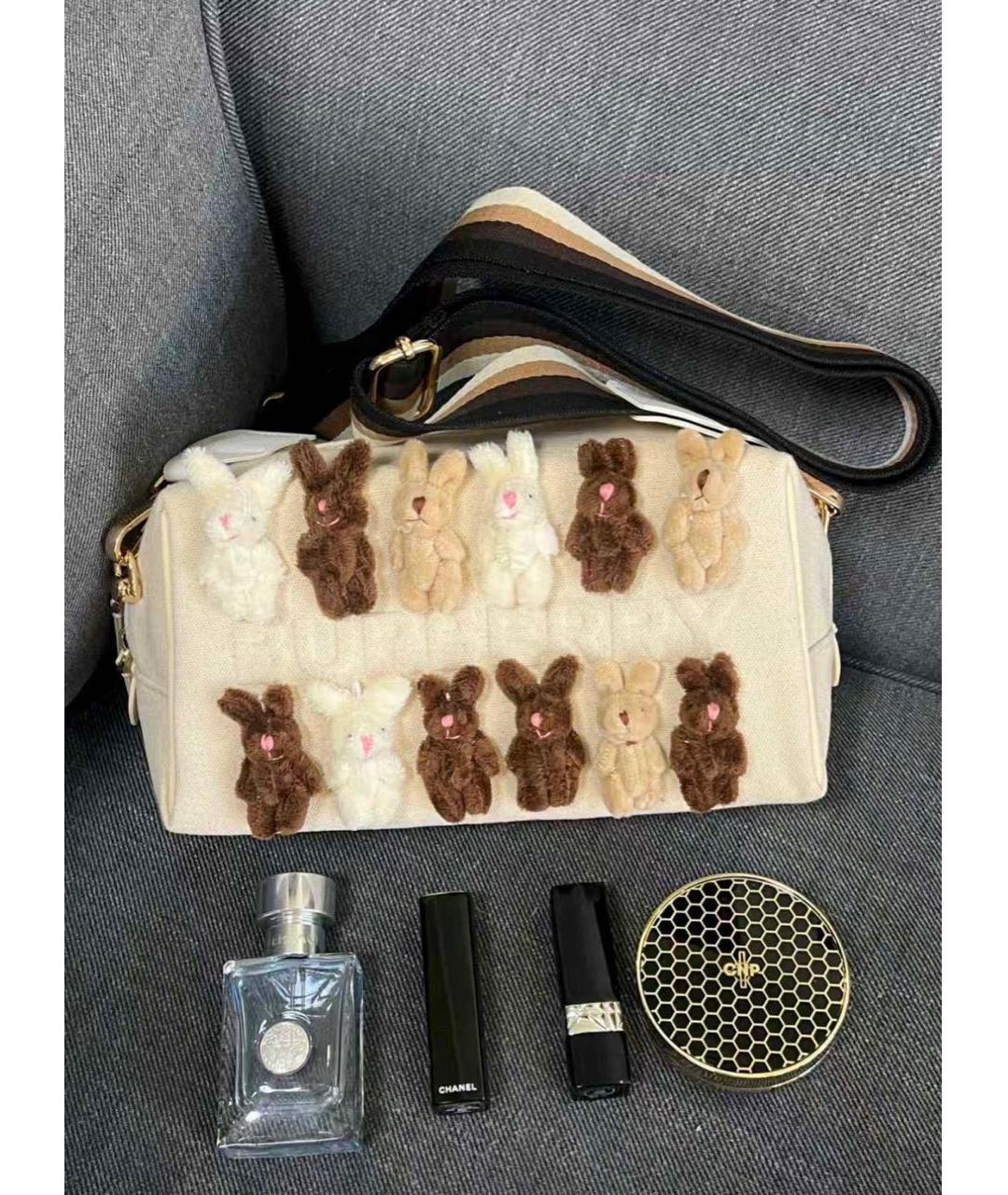 BURBERRY Бежевая тканевая сумка через плечо, фото 3
