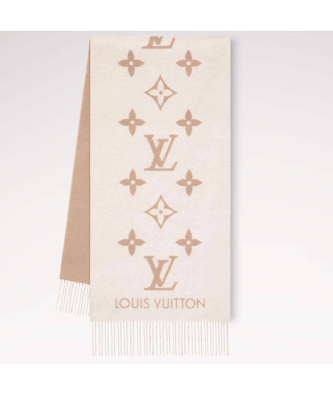 LOUIS VUITTON Бежевый шарф, фото 4