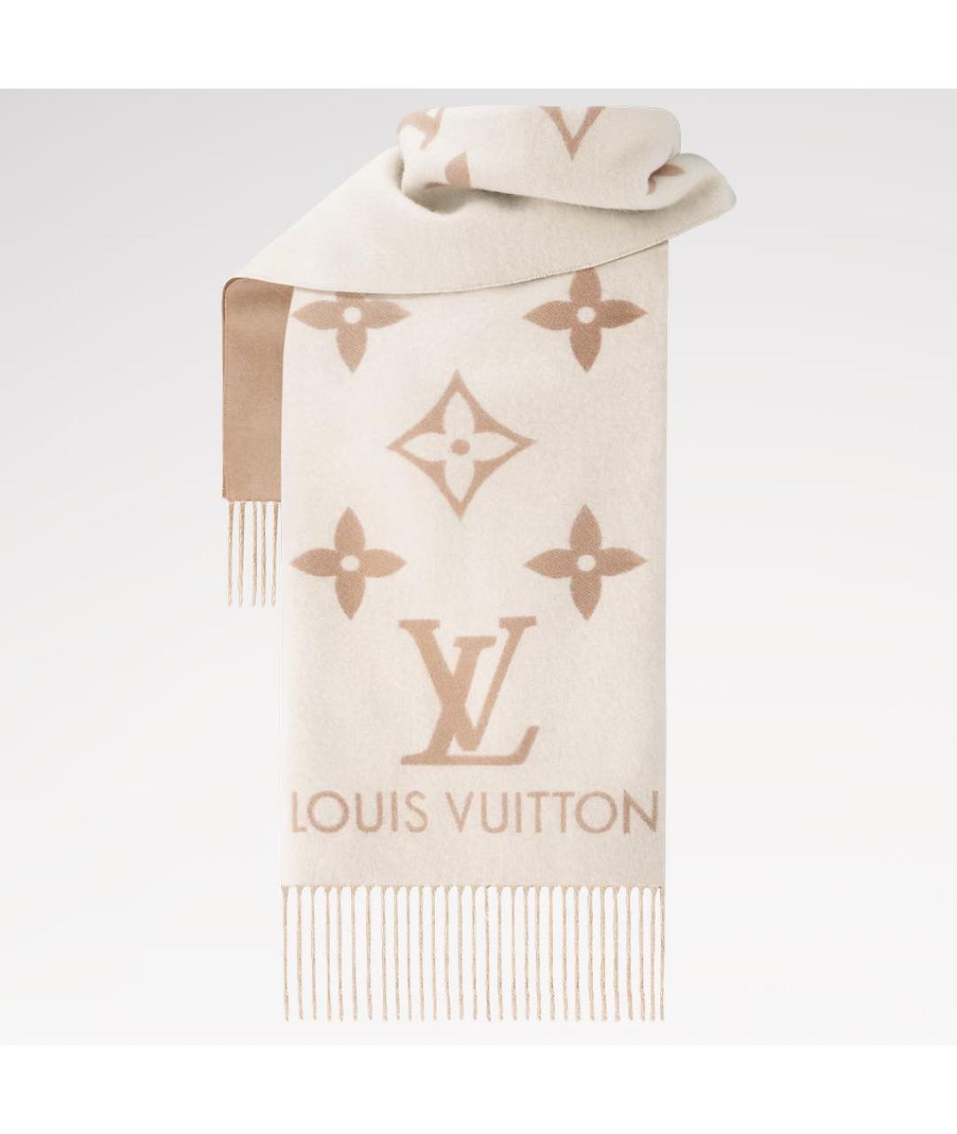 LOUIS VUITTON Бежевый шарф, фото 3
