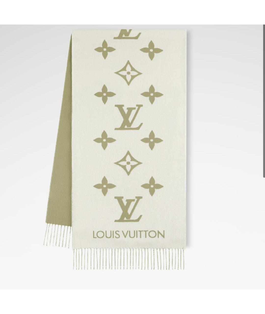 LOUIS VUITTON Хаки шарф, фото 4