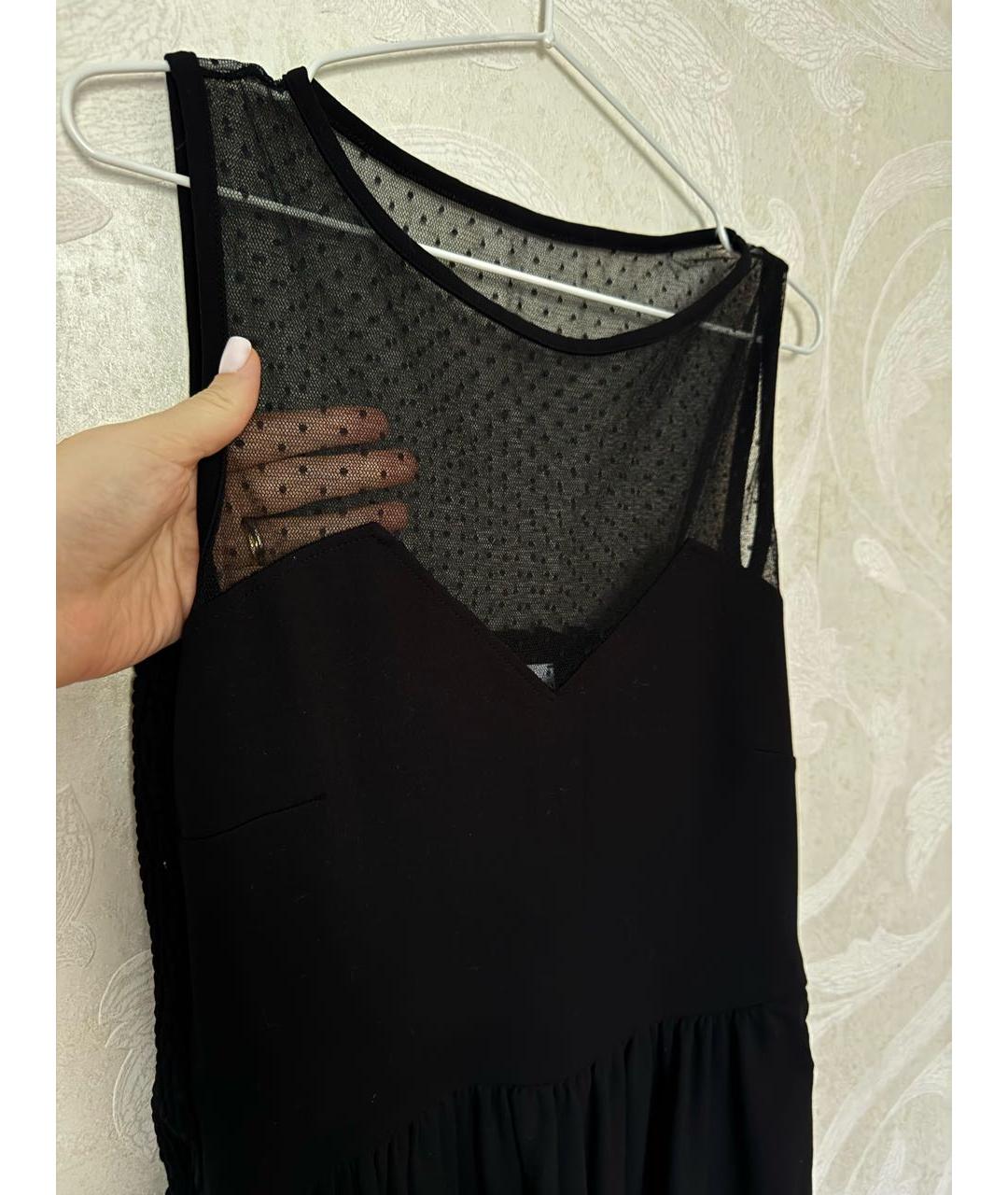 RED VALENTINO Черное вискозное коктейльное платье, фото 4