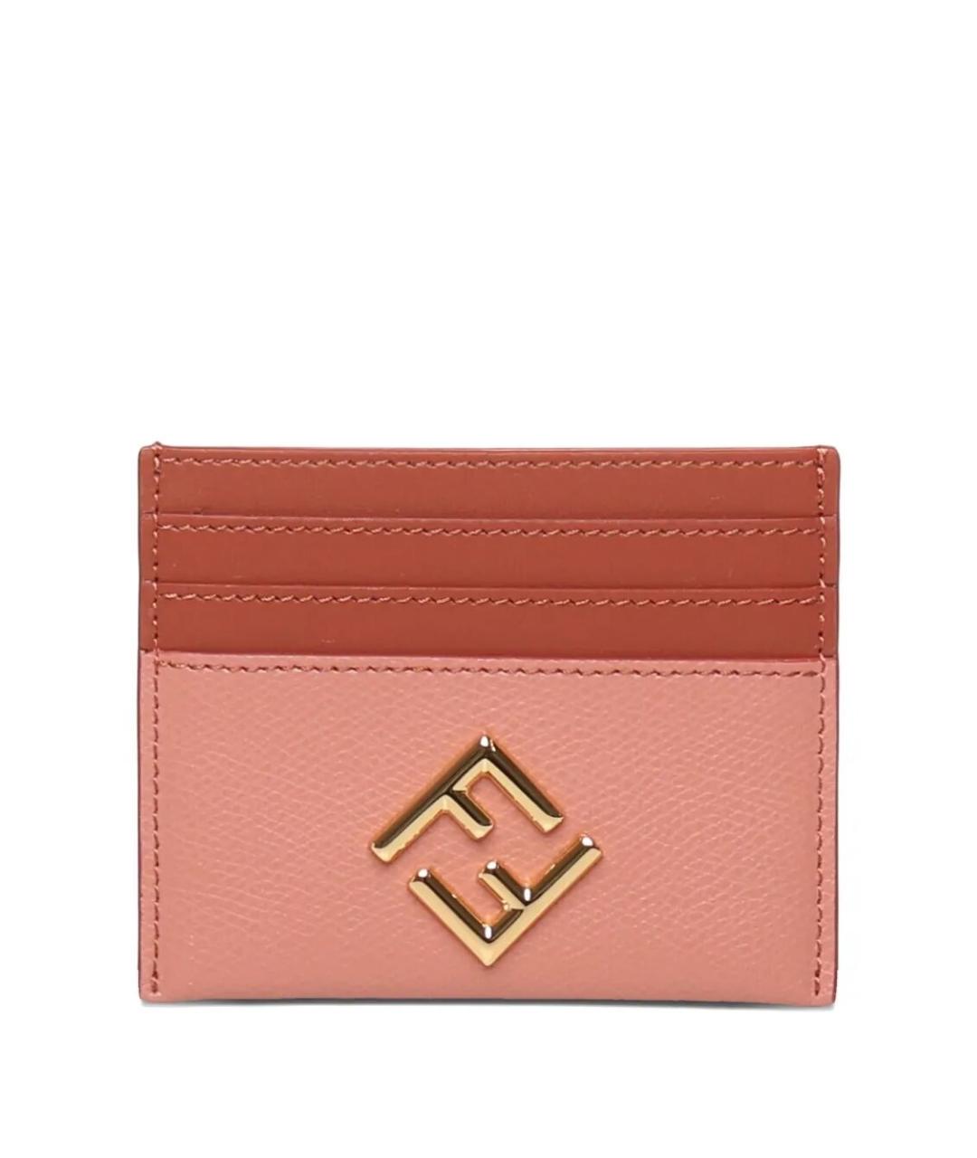 FENDI Розовый кожаный кардхолдер, фото 1