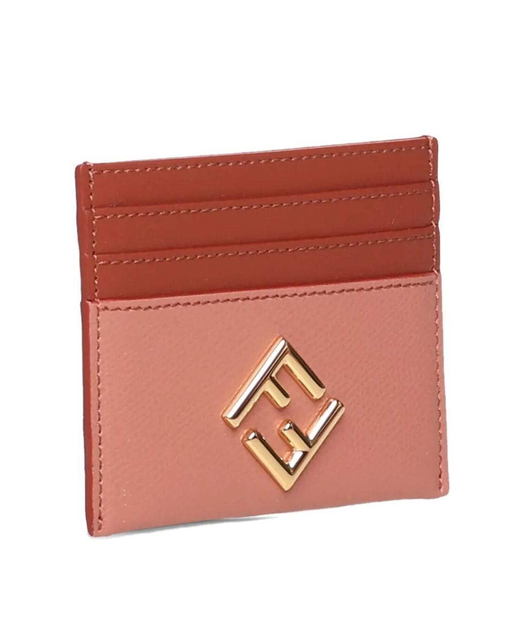 FENDI Розовый кожаный кардхолдер, фото 3