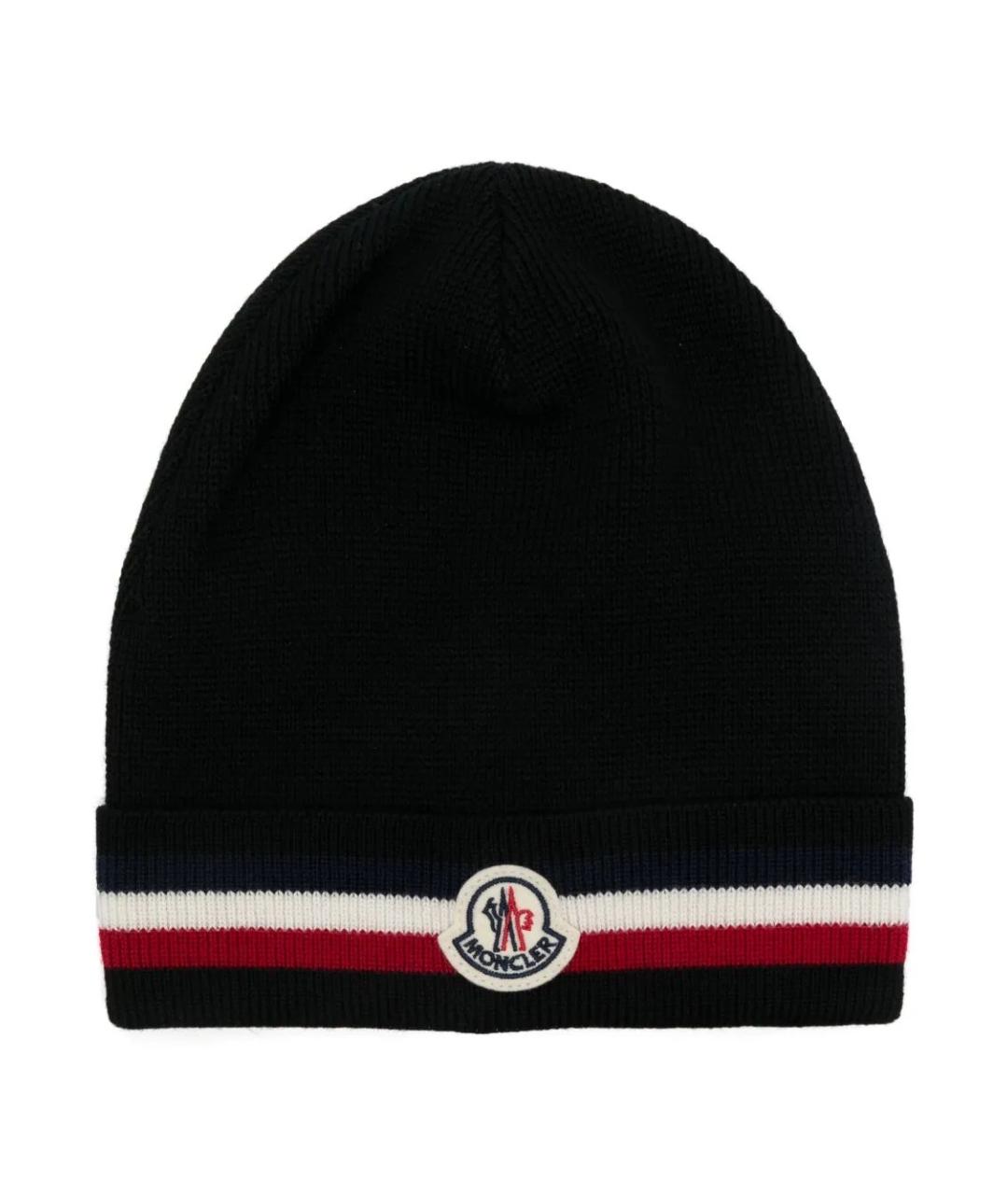 MONCLER Черная шерстяная кепка/бейсболка, фото 1