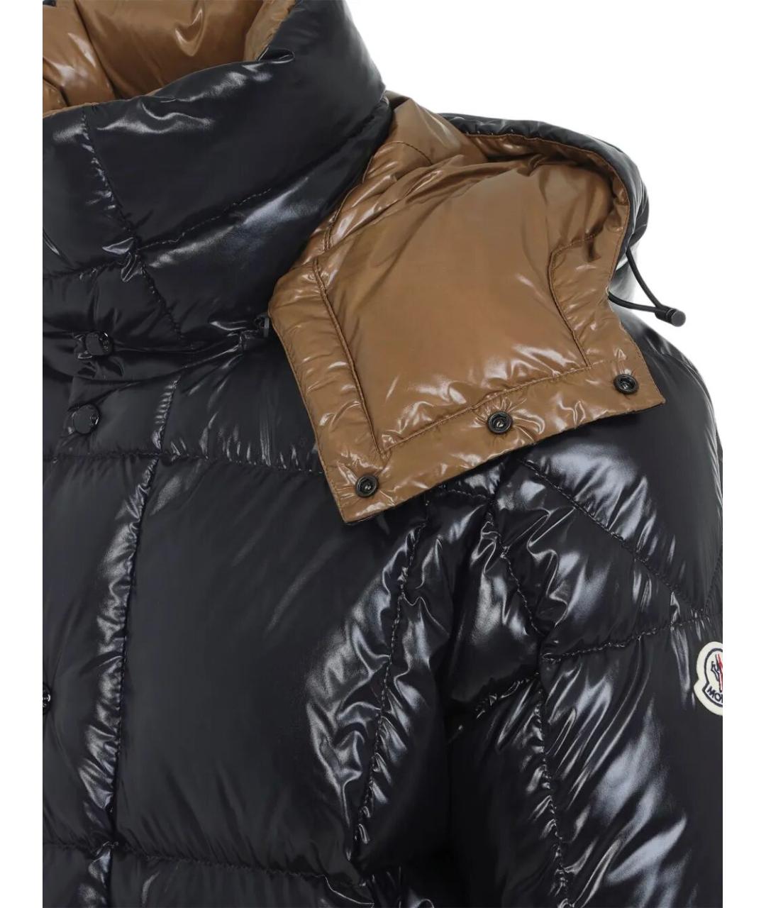 MONCLER Черный полиамидовый пуховик, фото 4