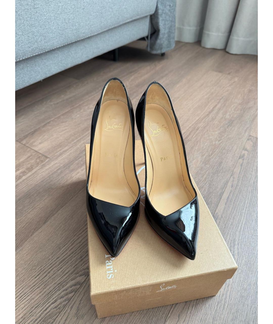 CHRISTIAN LOUBOUTIN Черные кожаные туфли, фото 7