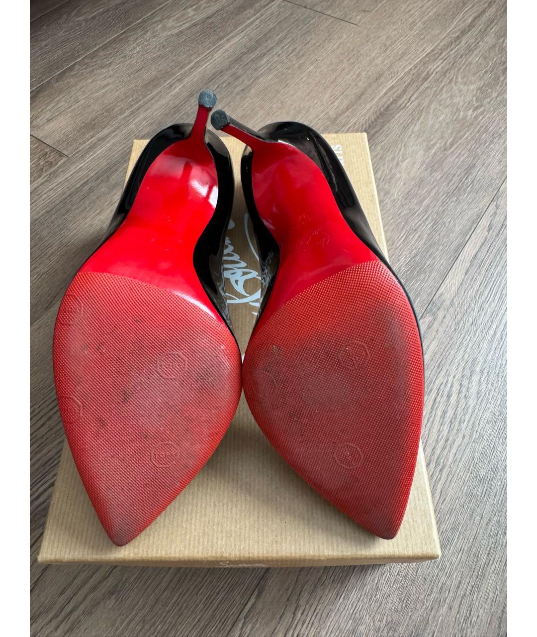 CHRISTIAN LOUBOUTIN Черные кожаные туфли, фото 5