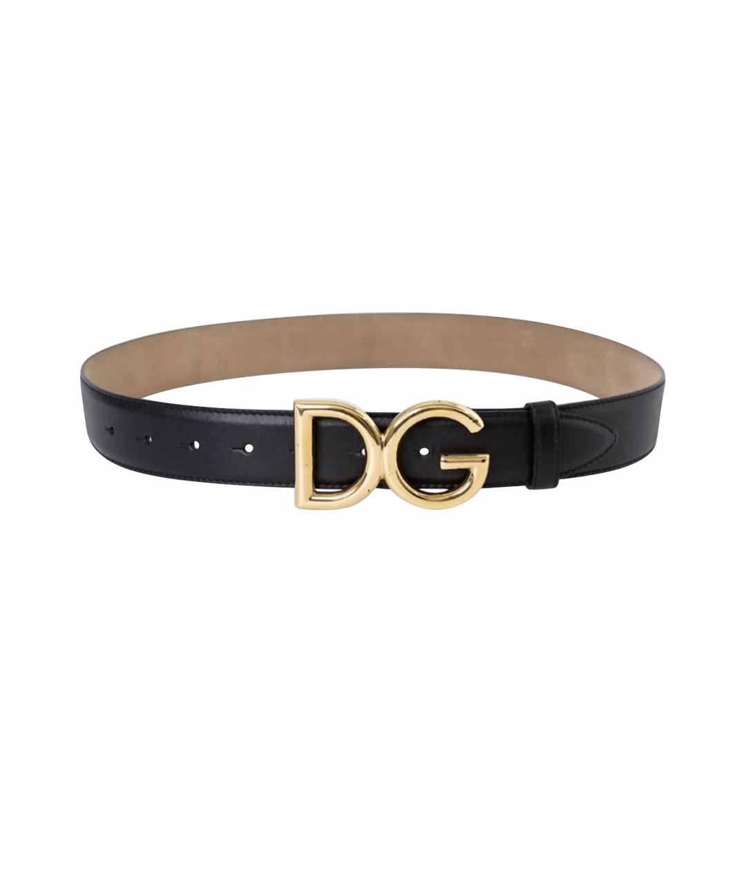 DOLCE&GABBANA Черный кожаный ремень, фото 1