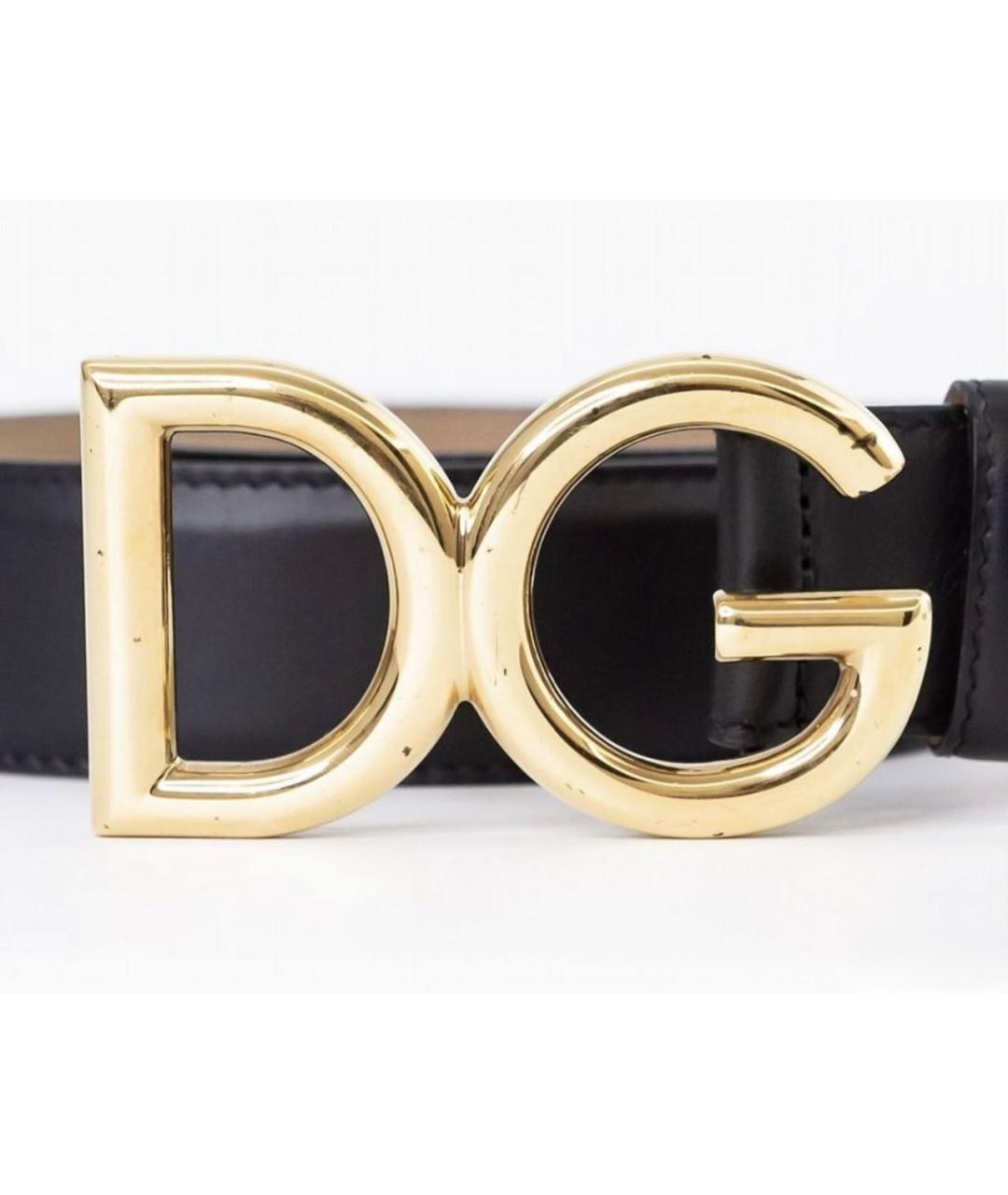 DOLCE&GABBANA Черный кожаный ремень, фото 2