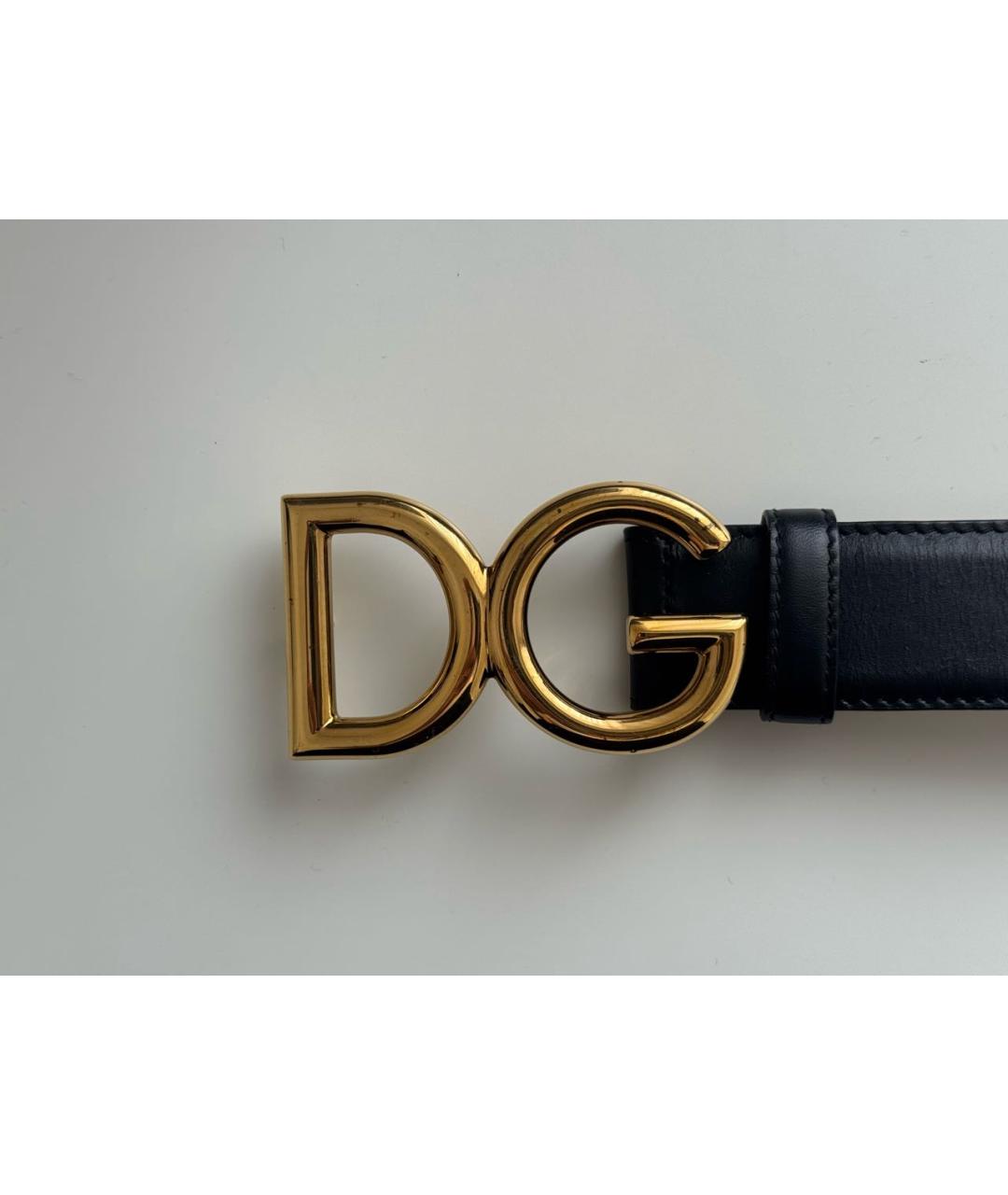 DOLCE&GABBANA Черный кожаный ремень, фото 4