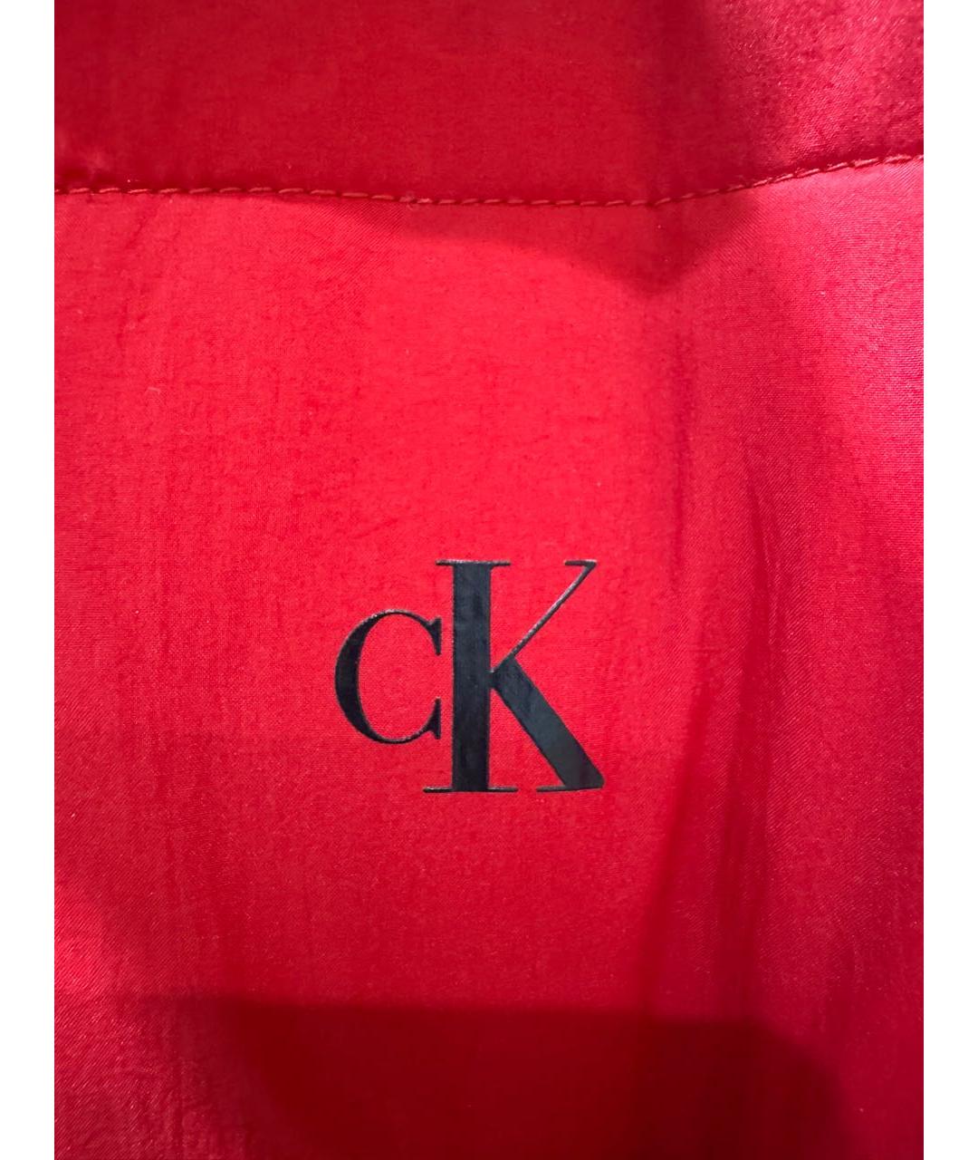 CALVIN KLEIN Красный полиэстеровый пуховик, фото 6