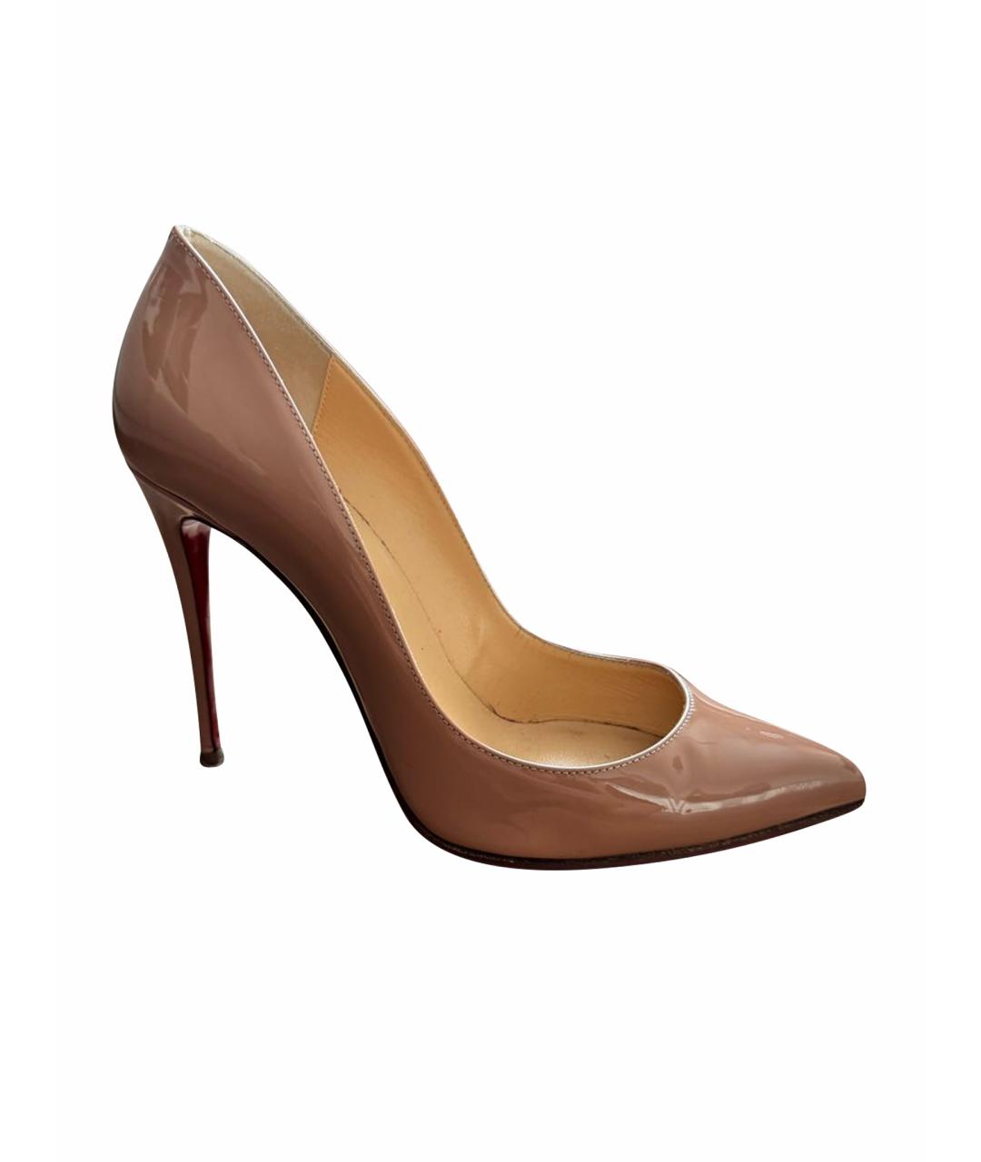 CHRISTIAN LOUBOUTIN Бежевые кожаные туфли, фото 1