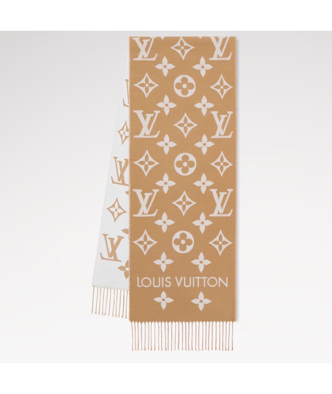 LOUIS VUITTON Бежевый шарф, фото 4