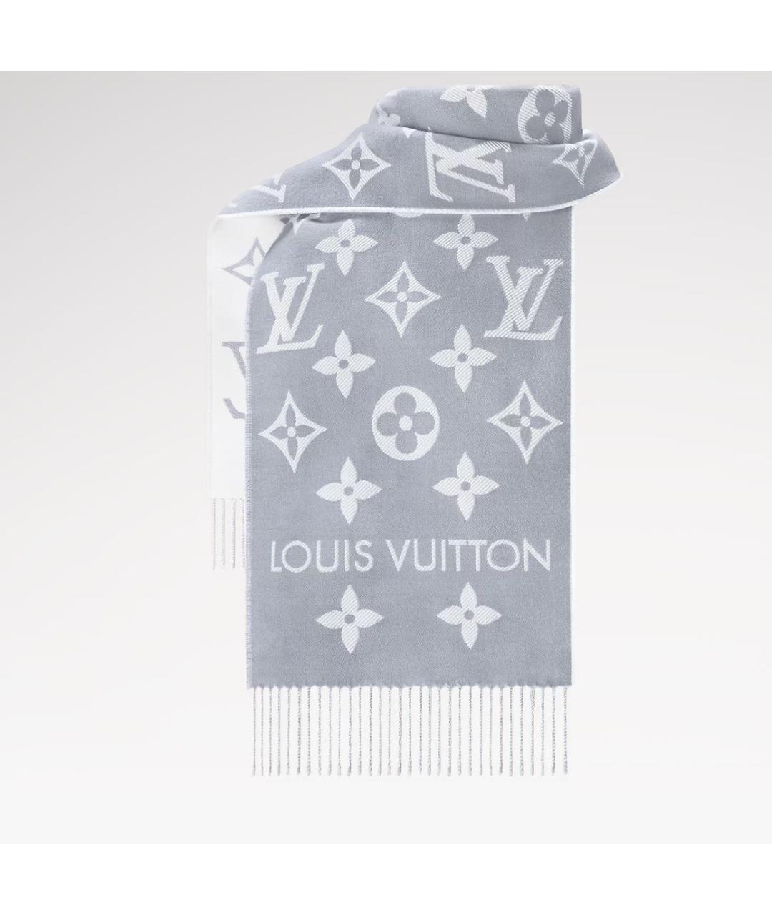 LOUIS VUITTON Серый шарф, фото 2