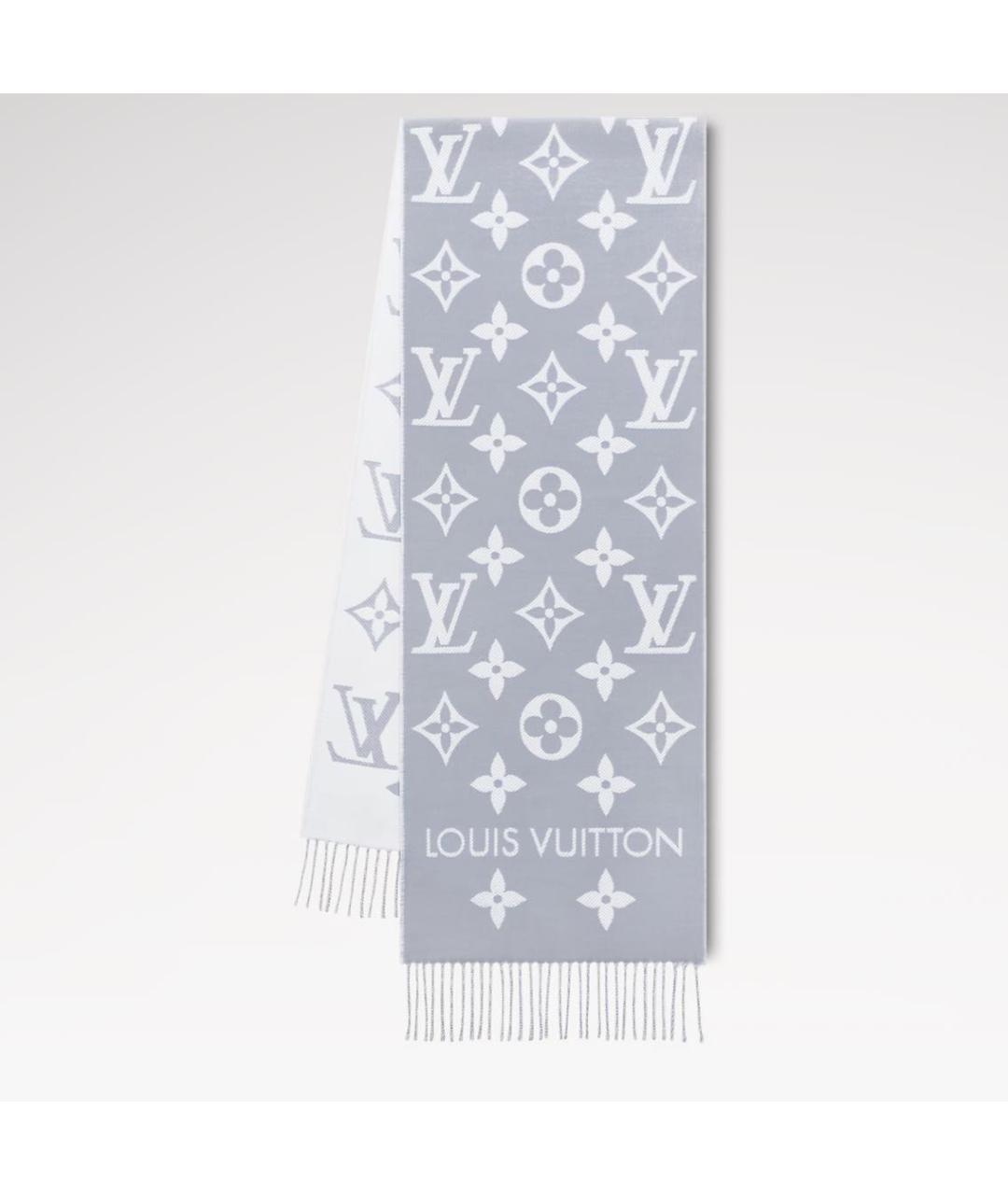 LOUIS VUITTON Серый шарф, фото 4
